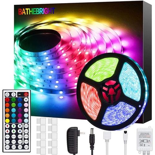 Guirlande Etanche à Eclairage LED 5 Mètres avec 300 LEDs 5050 RGB Colorées et Contrôleur Bluetooth