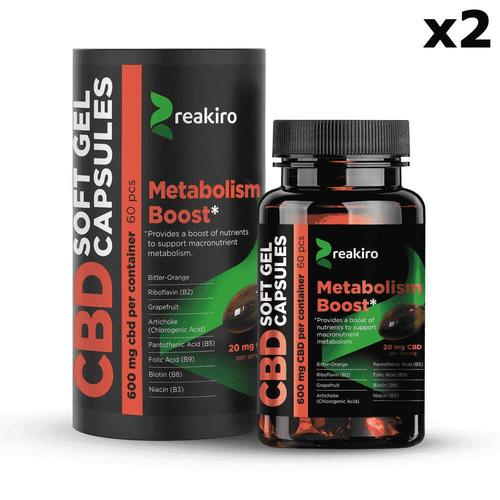 60 Gélules Cbd Full Spectrum 600mg, Metabolism Boost 2 Boîtes 