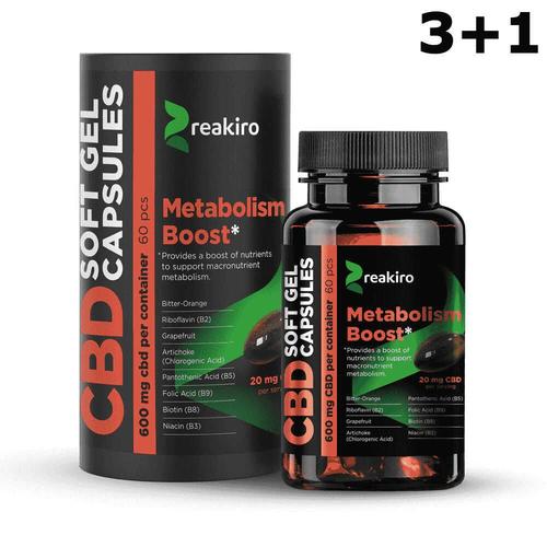 60 Gélules Cbd Full Spectrum 600mg, Metabolism Boost 4 Boîtes (Dont 1 Offerte) 