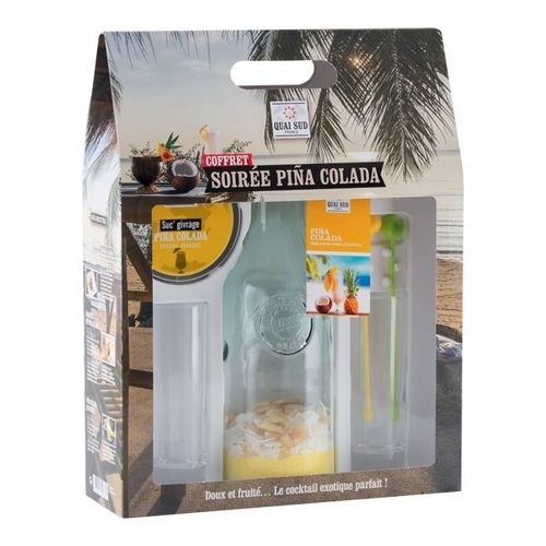 Coffret De Mélange Et Accessoires Pour Piña Colada Et 2 Verres