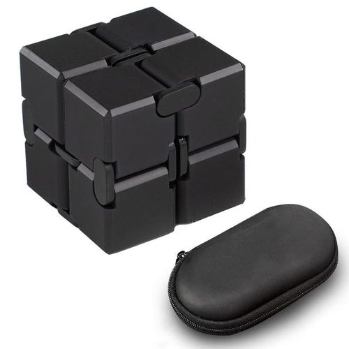 Infinity Cube, Jouet En Cube Infini, Cube Fidget Cube, Cube Magique Infini, Jouet Anti-Stress, Pour Adultes Et Enfants(Noir)