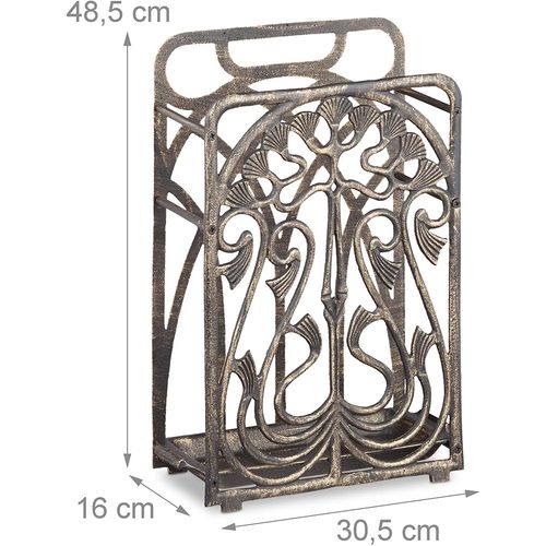 Porte-parapluies vintage en fonte d'alu rétro antique collecteur d'eau vintage 48,5 bronze Helloshop26 13_0002222