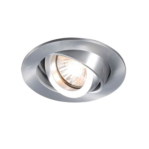 Qazqa Design /Moderne Spot Encastrable Moderne Inclinable - Club Aluminium Aluminium Rond / Luminaire / Lumiere / Éclairage / Intérieur / Salon / Cuisine Gu10 Max. 1 X 50 Watt