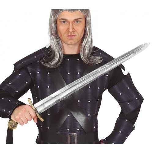 Épée Plastique Chevalier Médiéval 75cm Argent Or