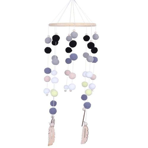 Mobile Baby, carillon à vent mobile pour chambre d'enfant, clochette de lit suspendue avec boules en feutre, cadeau pour bébé fille et garçon