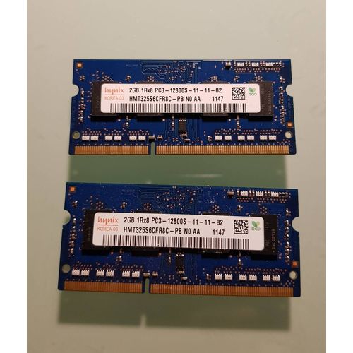 RAM 2 barettes Memoires  (Hynix) 2GB 1Rx8 PC3 -12800S-11-11-B2