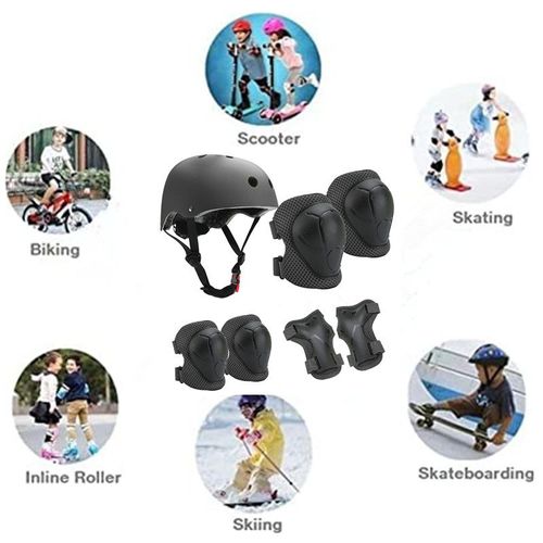 Casque Vélo Enfant Set De Protection Roller Pour Enfants Filles Garçons 3-8 Ans - Casque Réglable Coudières Genouillère Protège-Poignets Protection Trottinette Skateboard