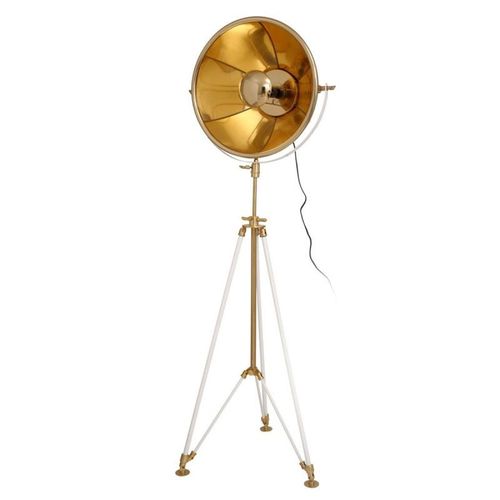 Lampadaire Design Vintage "Bowie" 157cm Or & Blanc