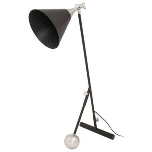 Lampe À Poser Industriel "Celeste" 76cm Noir & Argent