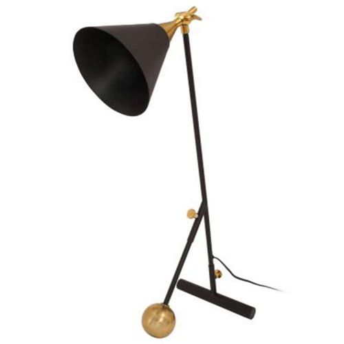 Lampe À Poser Industriel "Celeste" 76cm Noir & Or