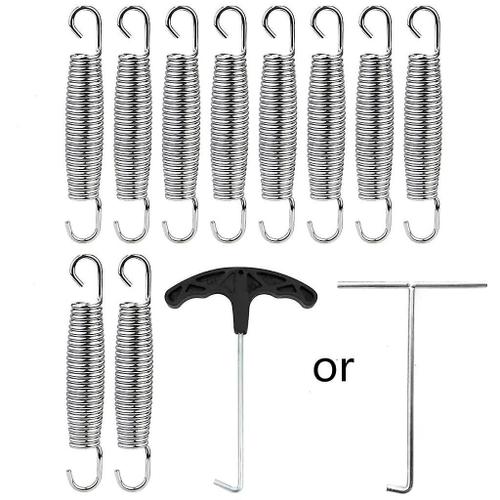 1 Duty Metal T-Hook + 10 Pcs Ressorts Jumping Bed Trampoline Accessoires