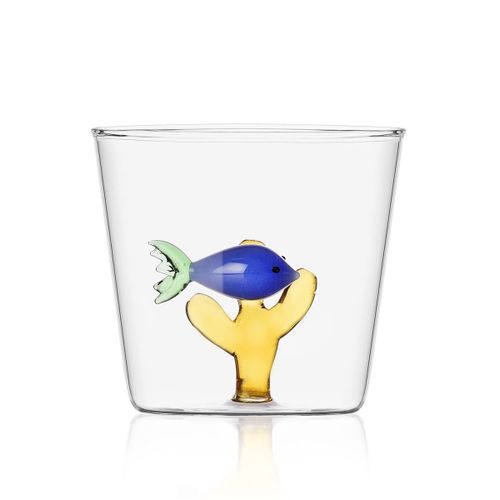 Ichendorf - Gobelet Poisson Bleu/Algue Ambre - Jardin Marin - Design Alessandra Baldereschi