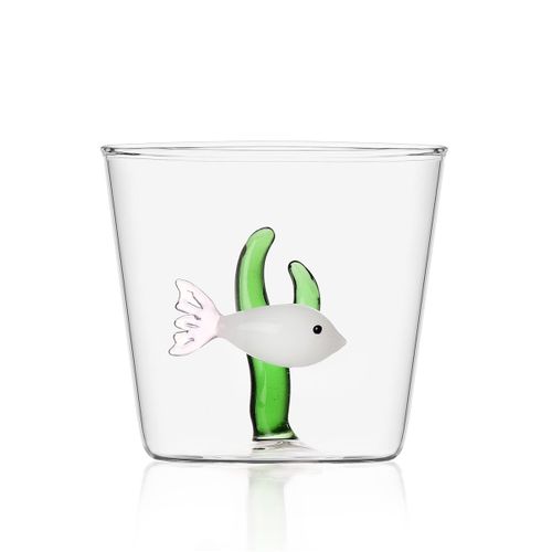 Ichendorf - Gobelet Poisson Algues Blanc/Vert - Jardin Marin - Design Alessandra Baldereschi