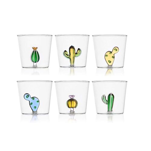 Ichendorf - Set De 6 Verres À Eau Plantes Du Désert - Design Alessandra Baldereschi