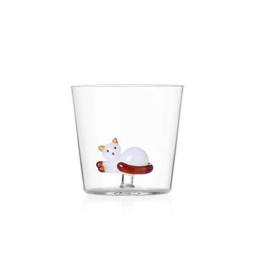 Ichendorf - Gobelet Chat Couché Bco Queue Ambre - Chat Tigré - Design Alessandra Baldereschi