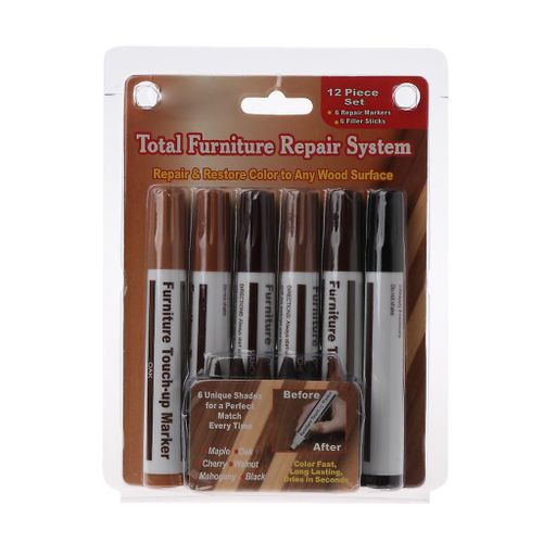 12 Pcs Wood Restore Marker Wax Sticks Kit Wooden Floor Scratch Repair Marker