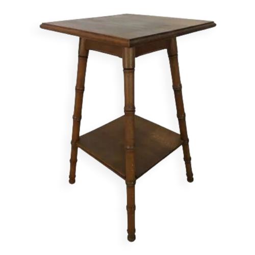 Table Daposappoint Bambou Bois Sculpt 1960 Sellette Bois