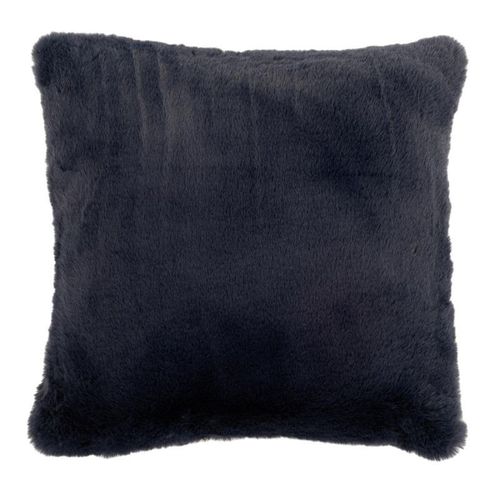 Paris Prix - Coussin Imitation Fourrure "Cutie" 45x45cm Bleu Foncé