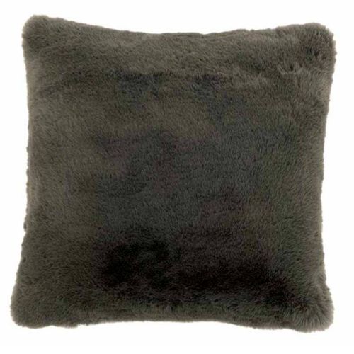 Paris Prix - Coussin Imitation Fourrure "Cutie" 41x42cm Gris