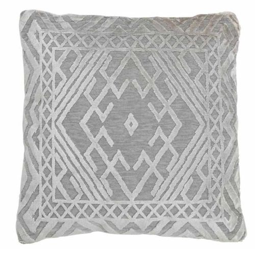 Paris Prix - Coussin Carré Design "Vende" 45x45cm Argent