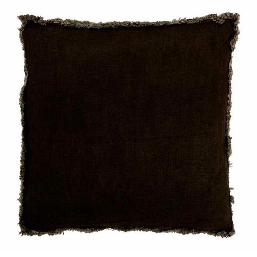 Paris Prix - Coussin Déco "Franges Velours" 45x45cm Vert