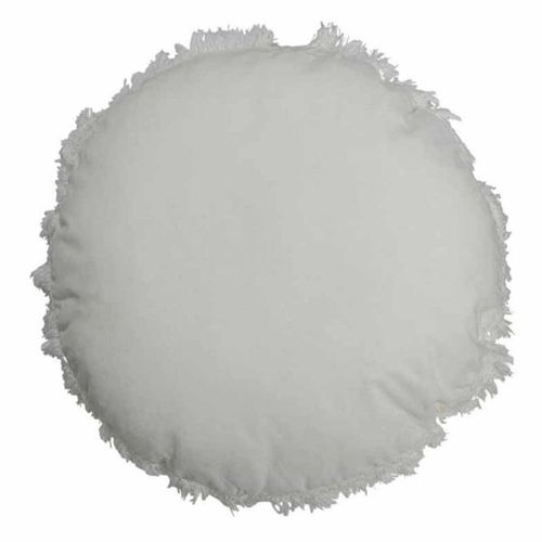Paris Prix - Coussin Rond En Velours "Rosta" 50cm Blanc