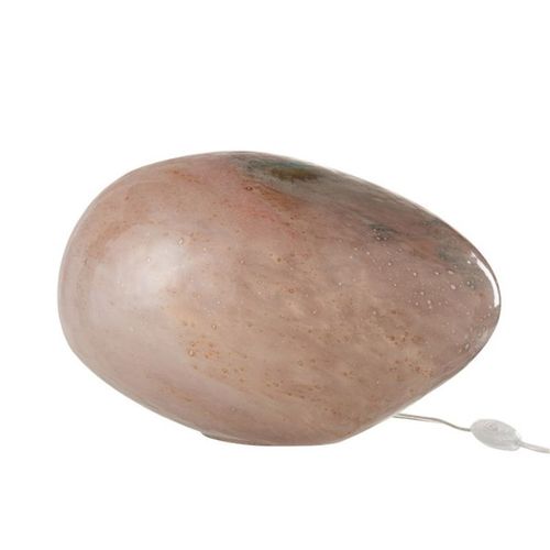 Paris Prix - Lampe À Poser Ovale En Verre "Dany" 40cm Rose
