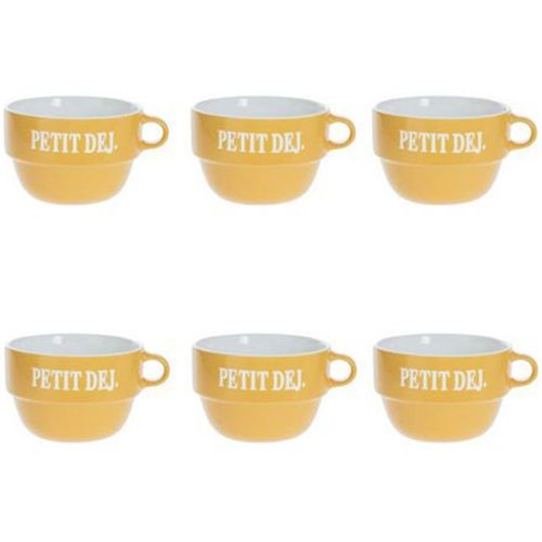 Lot De 6 Tasses En Faïence "Coloroma" 62cl Jaune