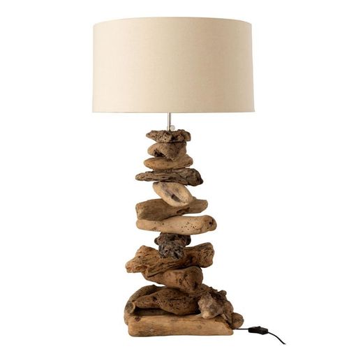 Lampe À Poser Design "Bois Flotté" 63cm Naturel