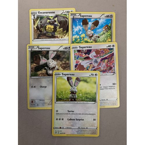 (2696) 4x Sapereau + Excavarenne (Pokemon)
