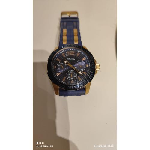 Montre Guess Bleu Et Or