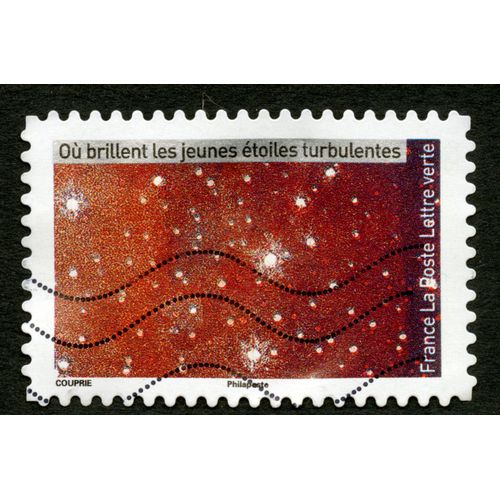 Timbre Oblitéré Où Brillent Les Jeunes Étoiles Turbulentes,France,La Poste,Lettre Verte,Couprie