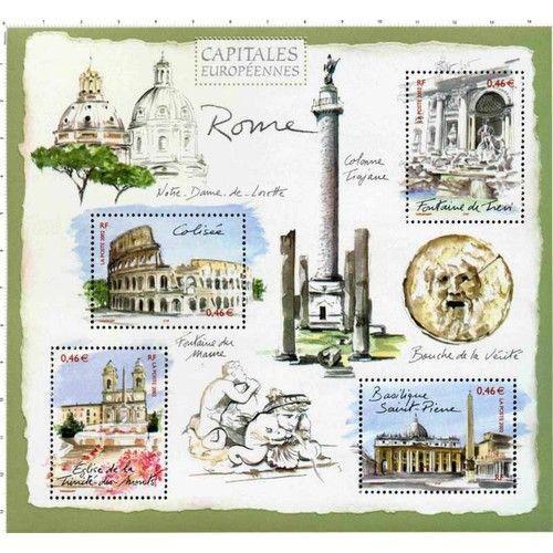 Bloc De Timbres Capitales Européennes Rome