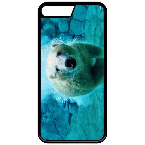 Coque Pour Iphone 7+ - Gros Ours Blanc Plongee - Noir