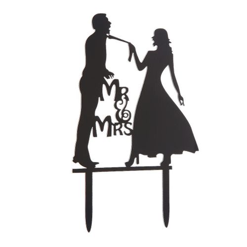 Sweet Acrylic Bride Groom Cake Topper Mr & Mrs Wedding Engagement Party Decor