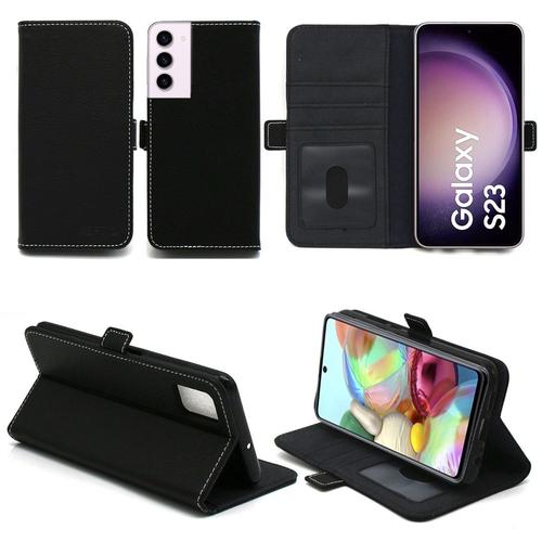 Housse Noire Pour Samsung Galaxy S23 5g Etui Coque De Protection Portefeuille À Rabat Avec Porte Cartes - Pochette Xeptio