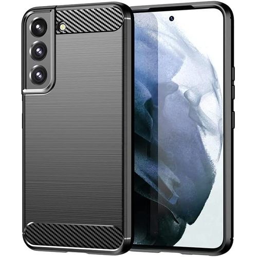 Coque Protection Brossée Noire Pour Samsung Galaxy S23 5g Souple Antichoc Style Carbone Xeptio