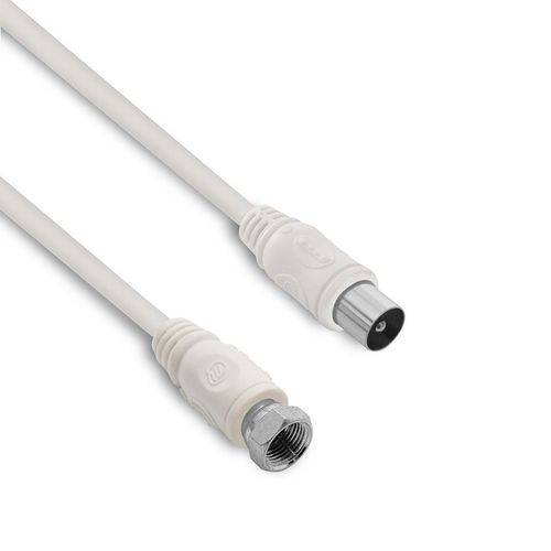 C?ble TV satellite coaxial F/9,52 mm m?le/m?le 2 m