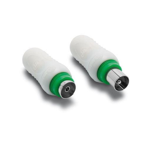 Fiche TV (lot de 2) blind?e 9 mm m?le+ fem.
