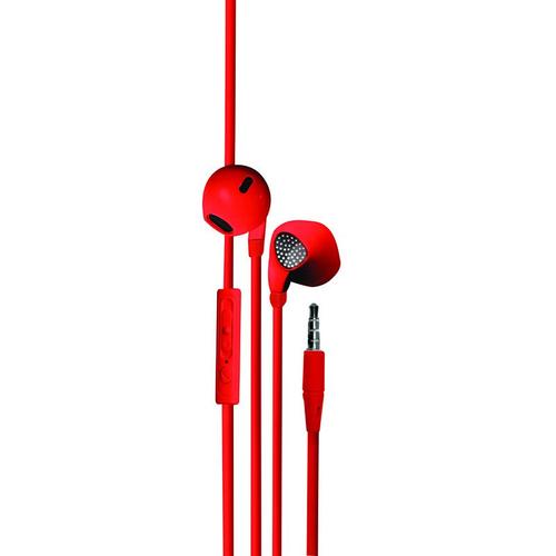 Ecouteur intra-auriculaire avec micro intégré 1,2 m - rouge