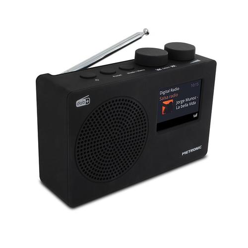 Radio numérique DAB+ et FM RDS avec écran couleur noir.