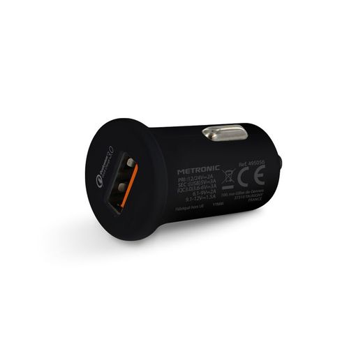 Chargeur Allume-Cigares 1 Usb-A Quick Charge 3.0 - Noir