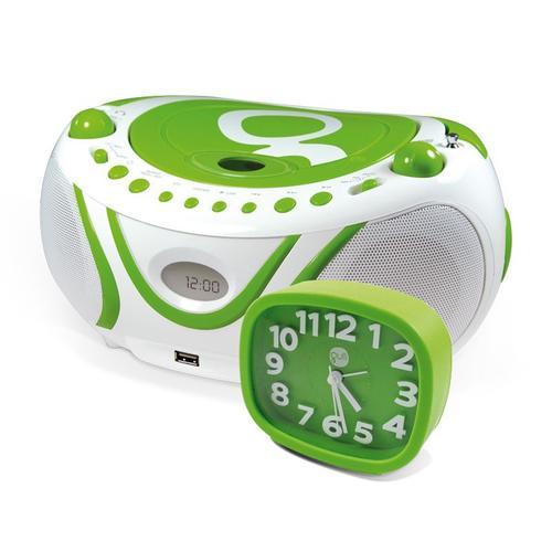 Ensemble audio Gulli vert lecteur CD et réveil