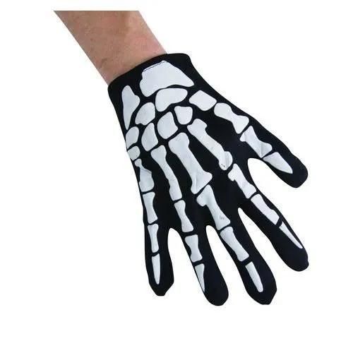 Gants Squelette Blanc - P'tit Clown - Taille Unique Adulte - Noir Et Blanc