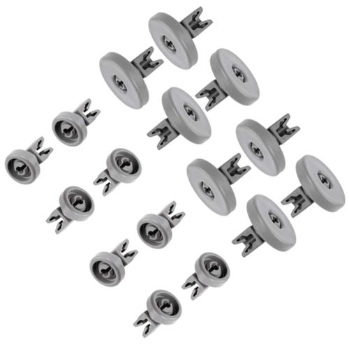 Lot de 16 roulettes (8 paniers supèrieur et 8 panier supérieur d'origine Lave-vaisselle (50286967000 50286965004 REX ZANUSSI JUNO ZOPPAS IKEA ARTHUR MARTIN AEG LEONARD MOFFAT ELECTROLUX IKEA ELECTROLU