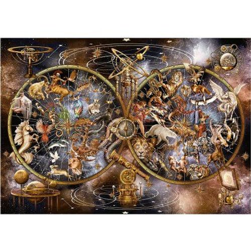 Puzzle Adulte 4000 Pieces : Monde Imaginaire Constellation Animaux - Set Puzzle Astre + 1 Carte Tigre