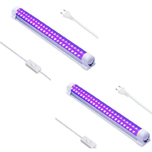 Lot De 2 Luminaires Noirs À Led Uv, Tube De Lumière Noire Usb Pour Affiche Neon Glow, Lumière Ultraviolette Portable, Lampe Fluorescente Pour Peintures Corporelles Blacklight Party