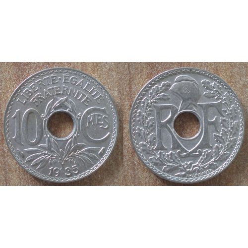 France 10 Centimes 1935 Lindauer Francs Franc Piece Centime