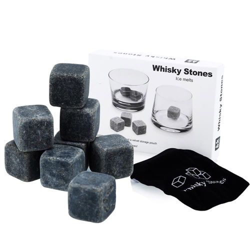 Pierres À Whisky En Granit Glaçons Réutilisables Avec Sac De Rangement