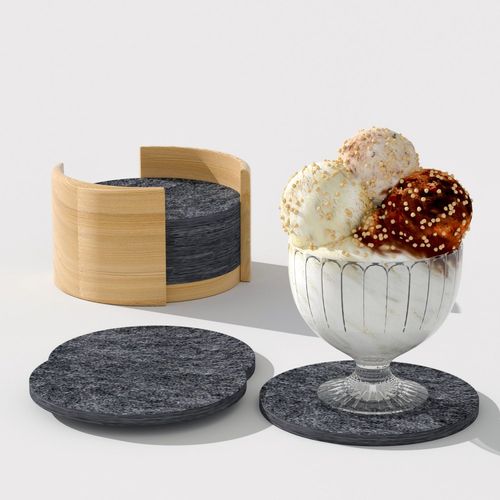 Sous-Verres En Feutre Jeu De 10 Sous-Verres Bois Gris Verres Tasses Bouteilles